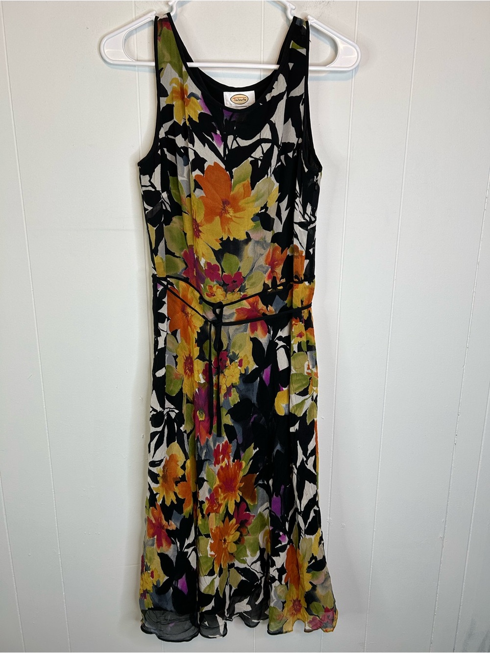 Talbots Women’s Size 8 Sleeveless Midi Dress Floral Silk 426